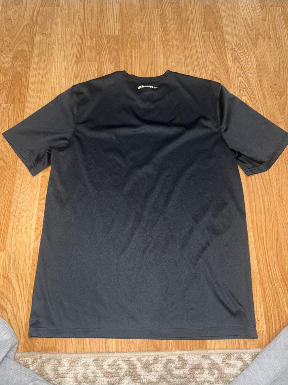 Champion Black Short-Sleeve Athletic Tee with Logo - Picture 2 of 2